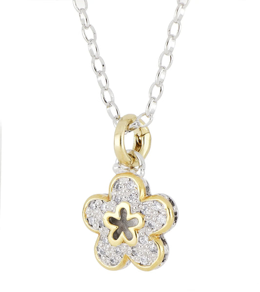 JOHN MEDEIROS PETITE PAVE FLOWER NECKLACE