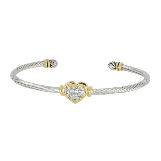 JOHN MEDEIROS HEART WIRE CUFF BRACELET