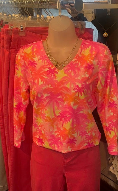 LULA B "LIVE IN COLOR" TOP WITH  COOLING FABRIC UPF 50