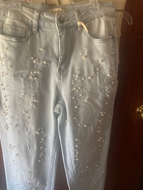 CHARLIE B JEANS WITH PEARL DETAIL