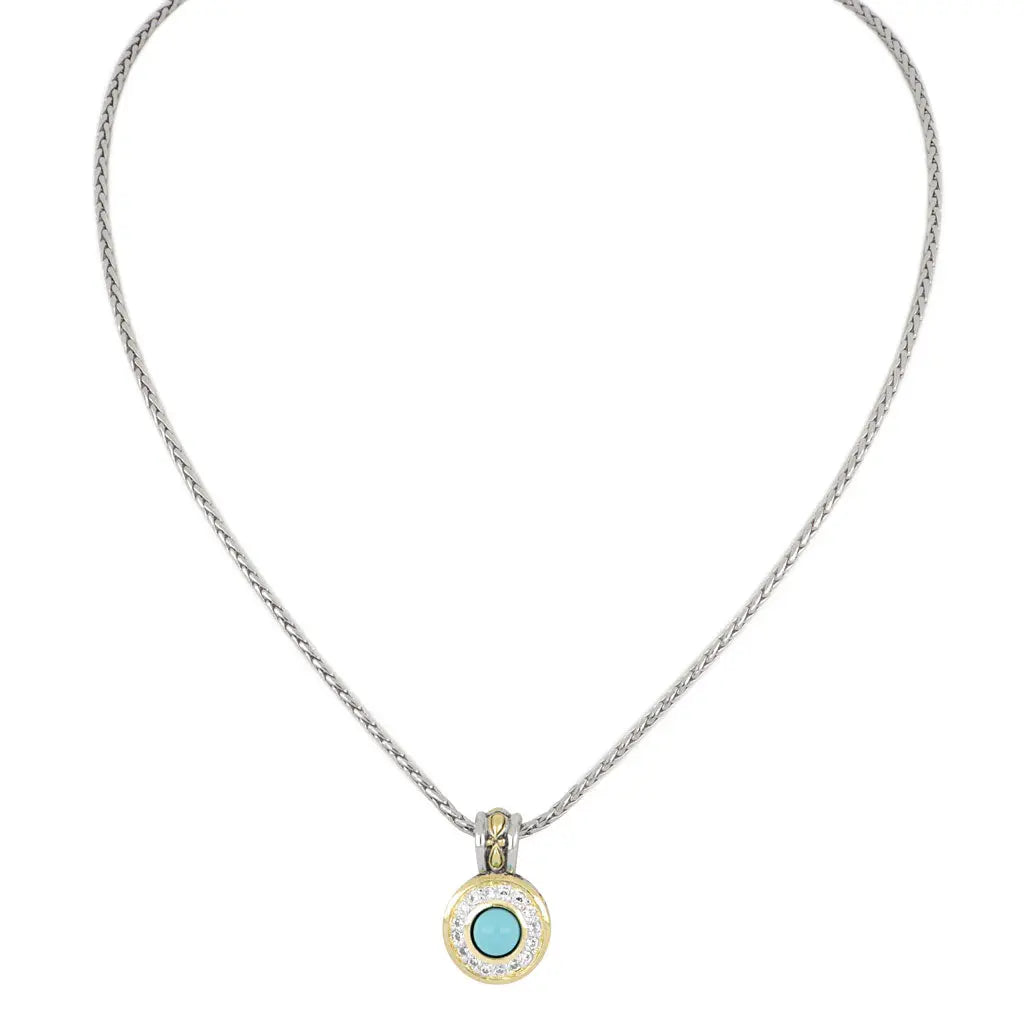 JOHN MEDEIROS TURQUOISE PEROLA PAVE NECKLACE