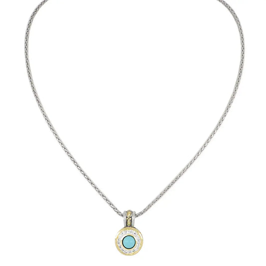 JOHN MEDEIROS TURQUOISE PEROLA PAVE NECKLACE