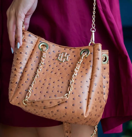 CAROLINE HILL HANDBAG  LAINEY TOTE IN SADDLE