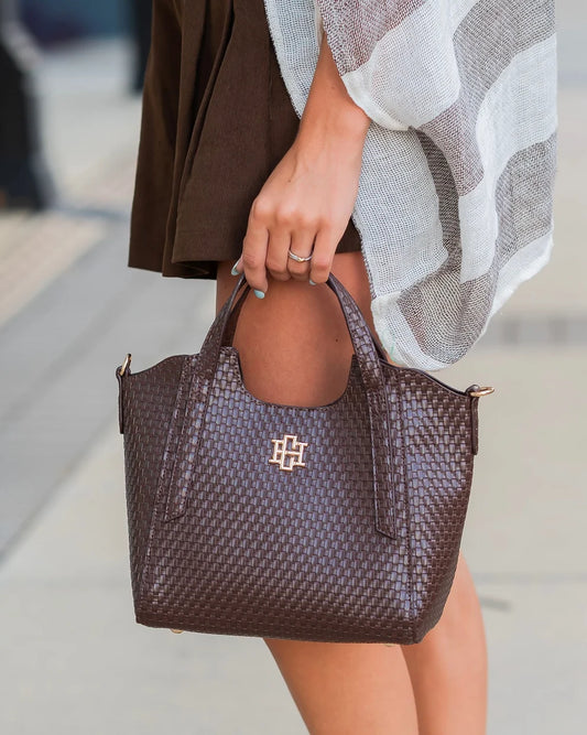 CAROLINE HILL HANDBAG IN CHOCOLATE
